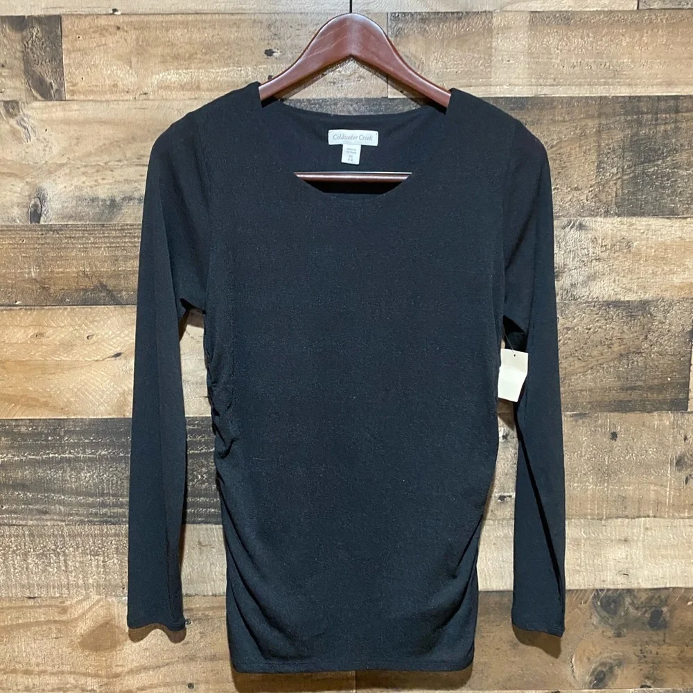 Coldwater Creek XS (4-6) Womens Black Ruched - Picture 2 of 3